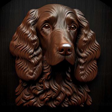 3D model Irish Water Spaniel dog (STL)